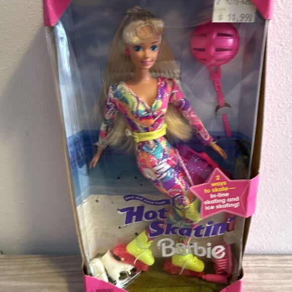 Vintage Hot Skatin Barbie #13511 Ice Skates Rollerblades 1994 Mattel NIB NRFB - Picture 3 of 10
